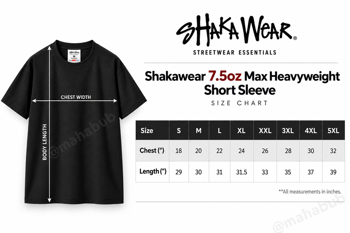 Shaka Wear Max Heavyweight 7.5oz Short Sleeve Tee