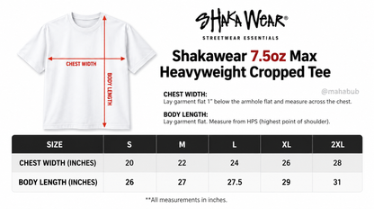 Shakawear Heavyweight 7.5oz Cropped Tee