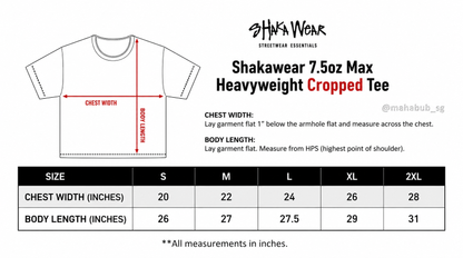 Shakawear Heavyweight 7.5oz Cropped Tee